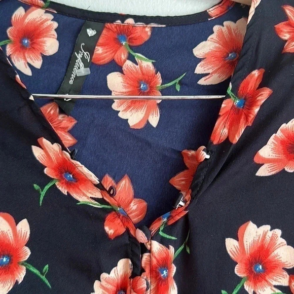 Influences Blue and Red Floral Dress Size 10 - Picture 3 of 14